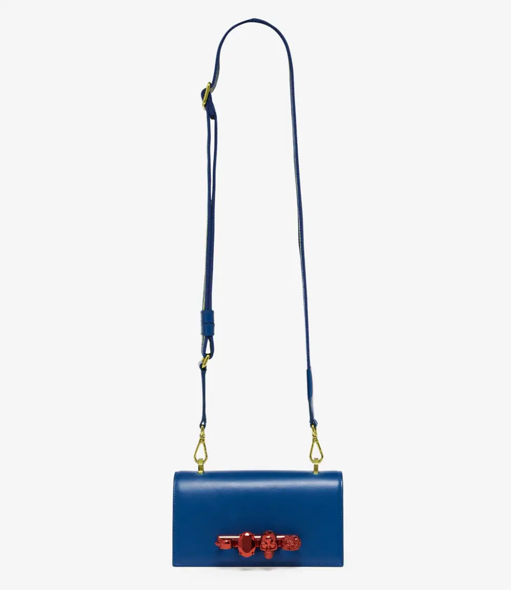Túi Alexander McQueen Satchel 'Blue' 7478331AAOM4460 - Ảnh 4