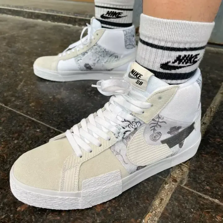 Giày Nike Zoom Blazer Mid Premium SB 'Paisley Pack Floral' DM0859-100 - Ảnh 5