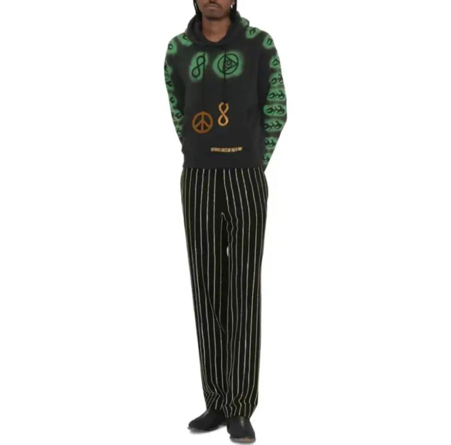 Alternative view of Áo Stussy x Dries Van Noten Embroidered Hoodie ‘Black’