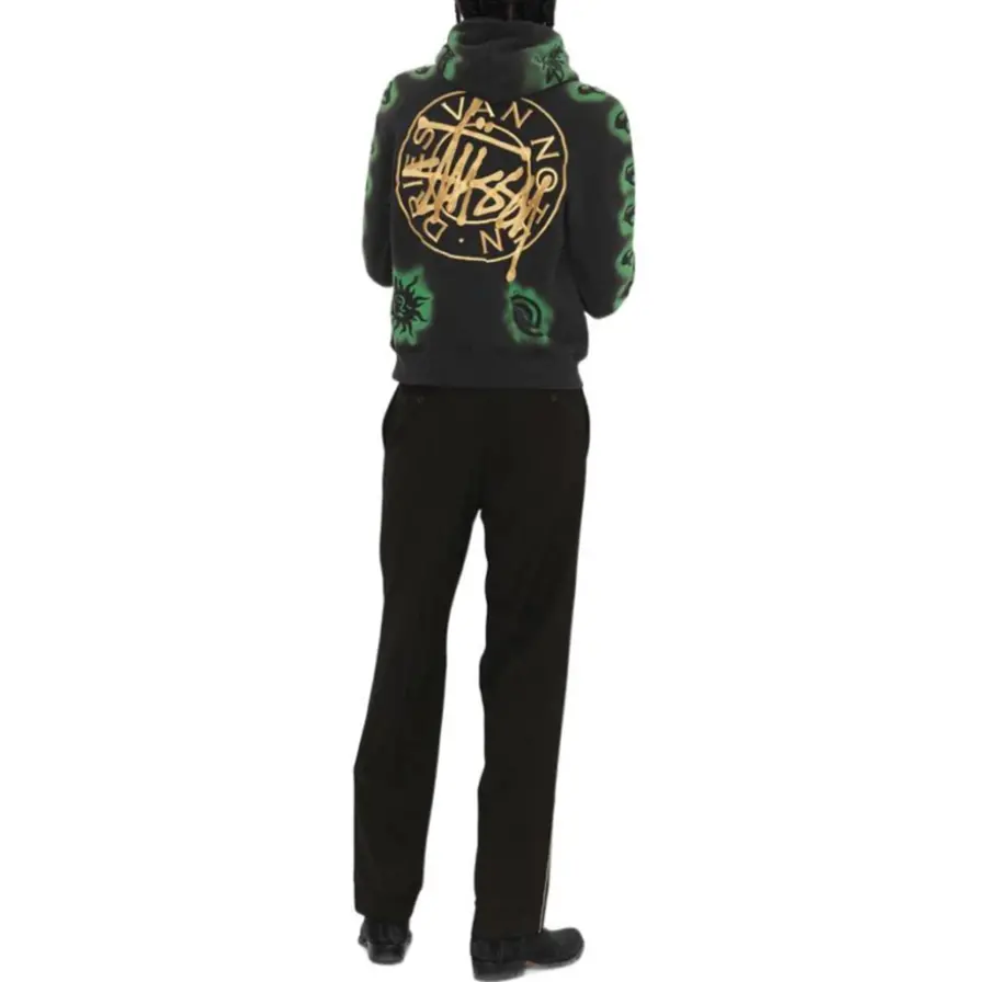 Áo Stussy x Dries Van Noten Embroidered Hoodie ‘Black’ - Ảnh 3