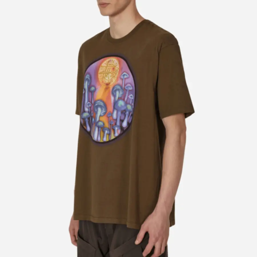 Áo Stussy x Dries Van Noten Airbrush Shrooms Tee ‘Khaki’ - Ảnh 3