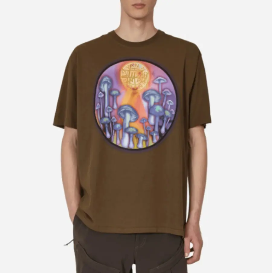 Áo Stussy x Dries Van Noten Airbrush Shrooms Tee ‘Khaki’ - Ảnh 4