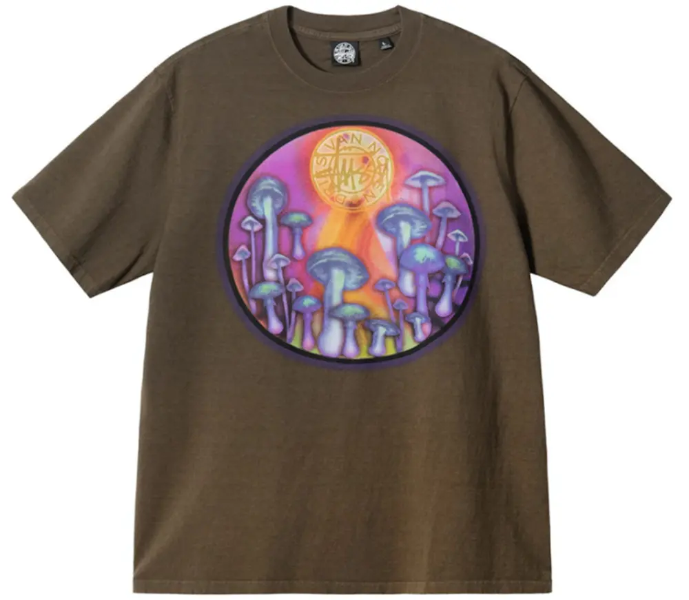 Áo Stussy x Dries Van Noten Airbrush Shrooms Tee ‘Khaki’
