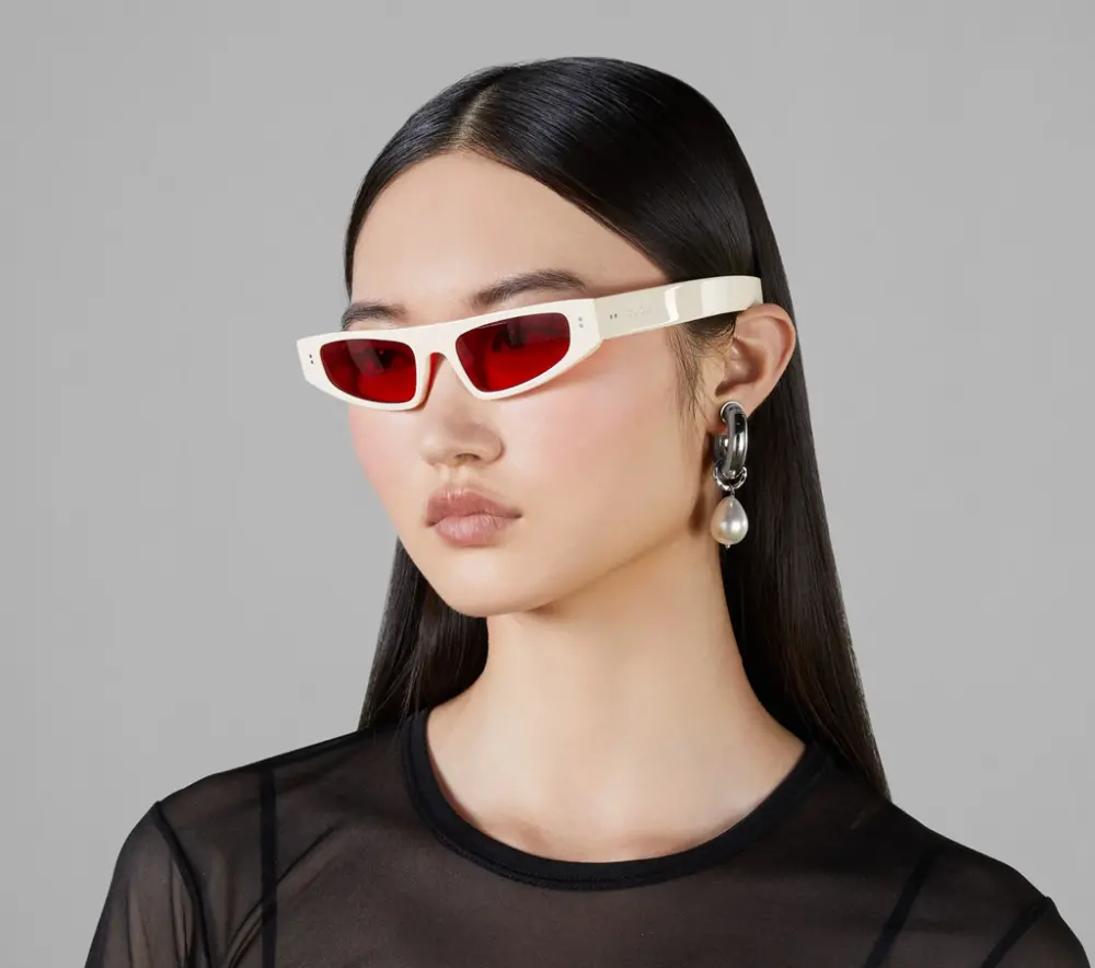 Alternative view of Kính Gucci Cat Eye Frame 'Shiny Ivory' 769797-J0740-9264