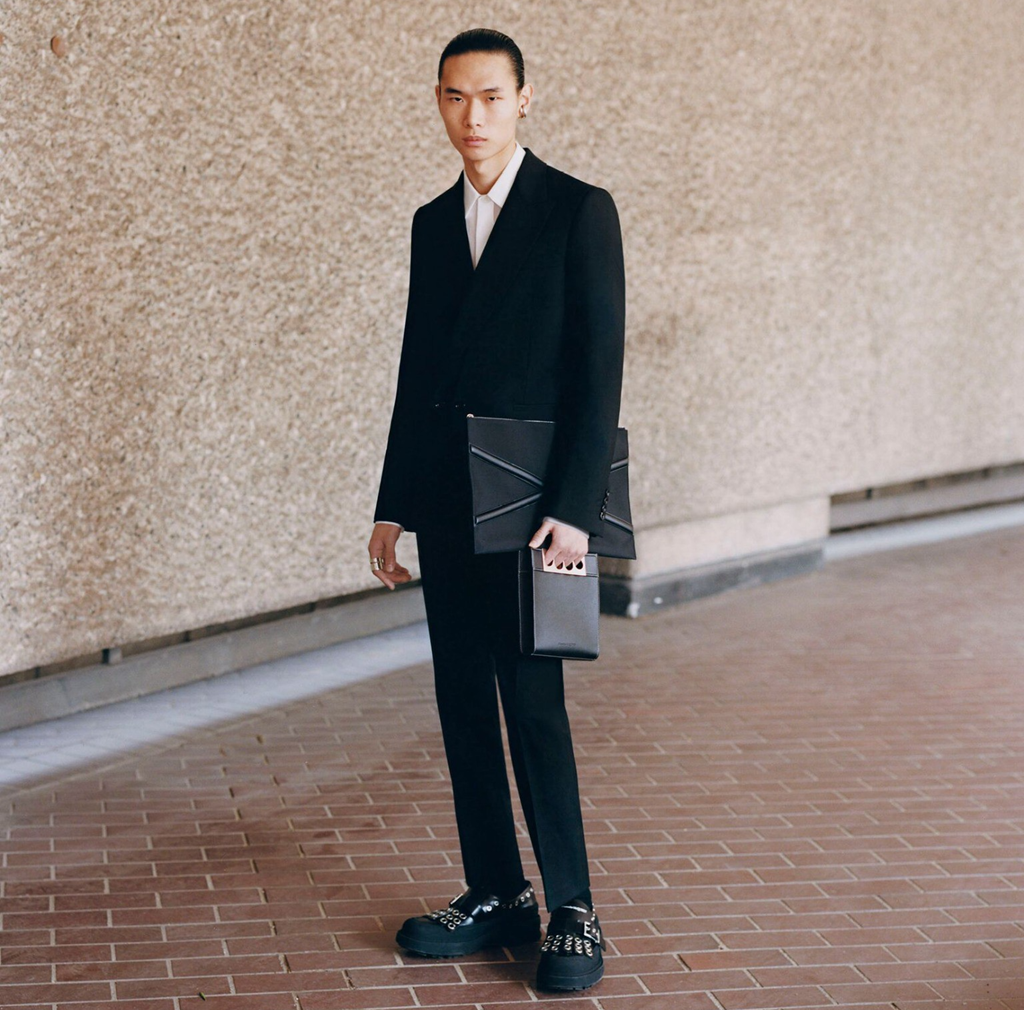 Túi Alexander McQueen Mini Tote Bag 'Black' 7263101AAD01000 - Ảnh 2