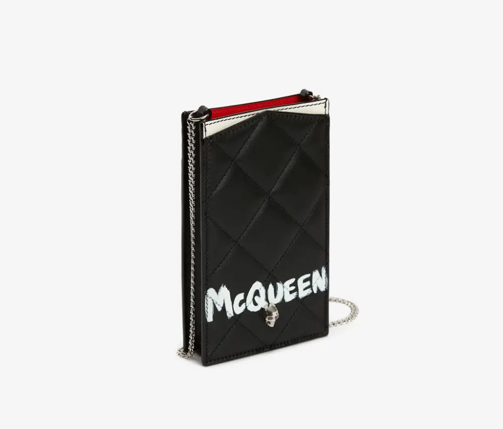 Túi Alexander McQueen Phone Case 'Black' 632035C8Z501095 - Ảnh 4