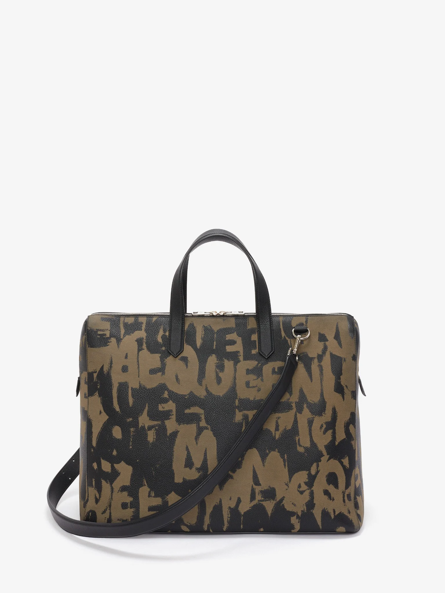 Túi Alexander McQueen Tote Bag 'Black Beige' 7262781AALB1062 - Ảnh 3