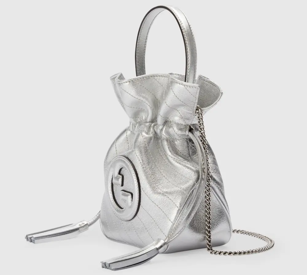 Túi Gucci Blondie Mini Bucket Bag 'Silver' 760313-AACT3-8106 - Ảnh 4