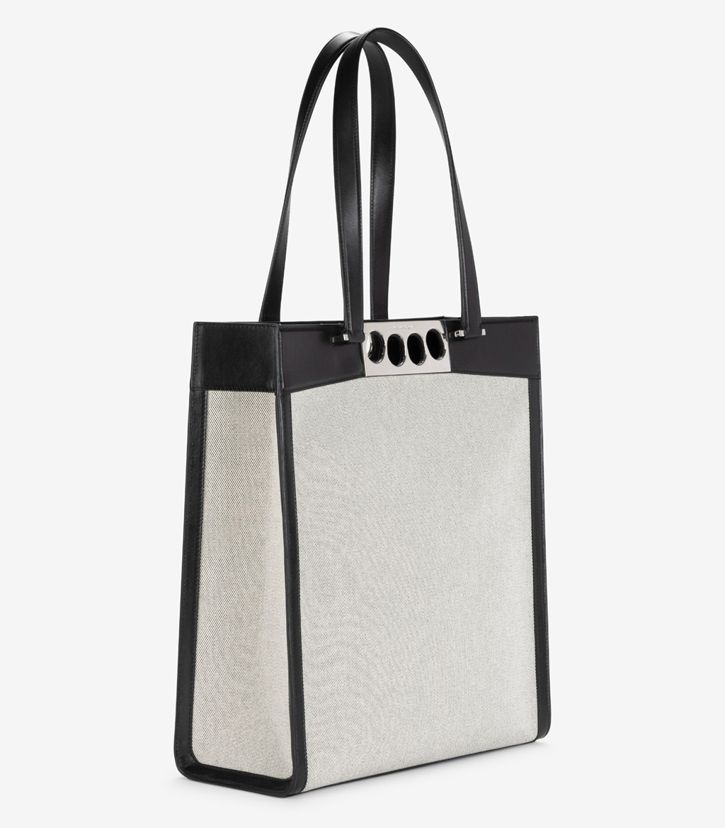 Túi Alexander McQueen Grip Tote 'White Black' 7354831AAN91070 - Ảnh 4