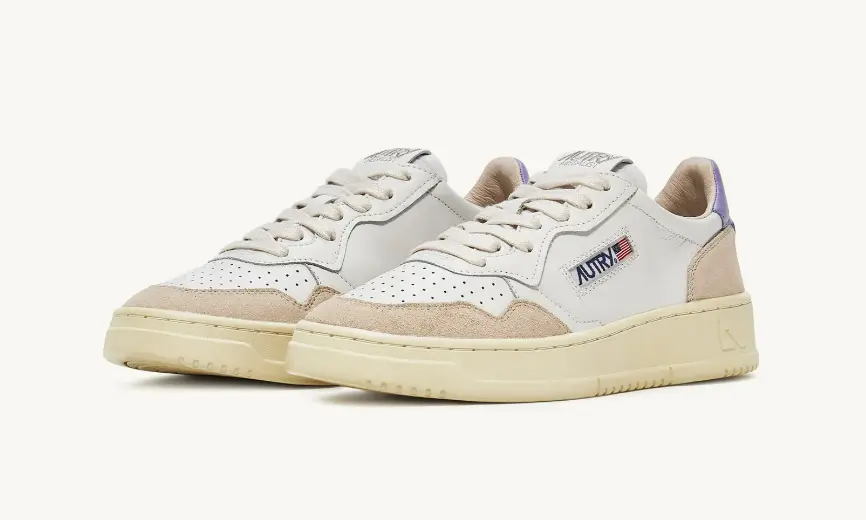 Alternative view of Giày Autry Medalist Low Suede ‘White Lavender’ AULW-LS53