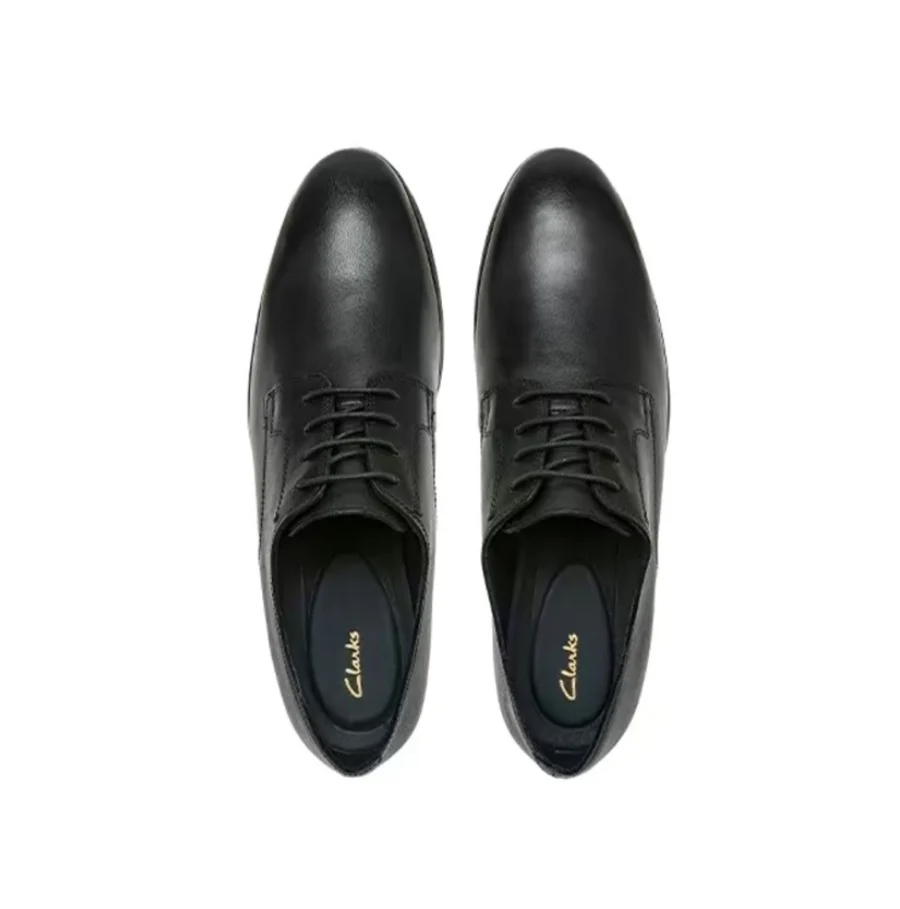 Giày Clarks Leather Lace-Up 'Black' 261691707 - Ảnh 4