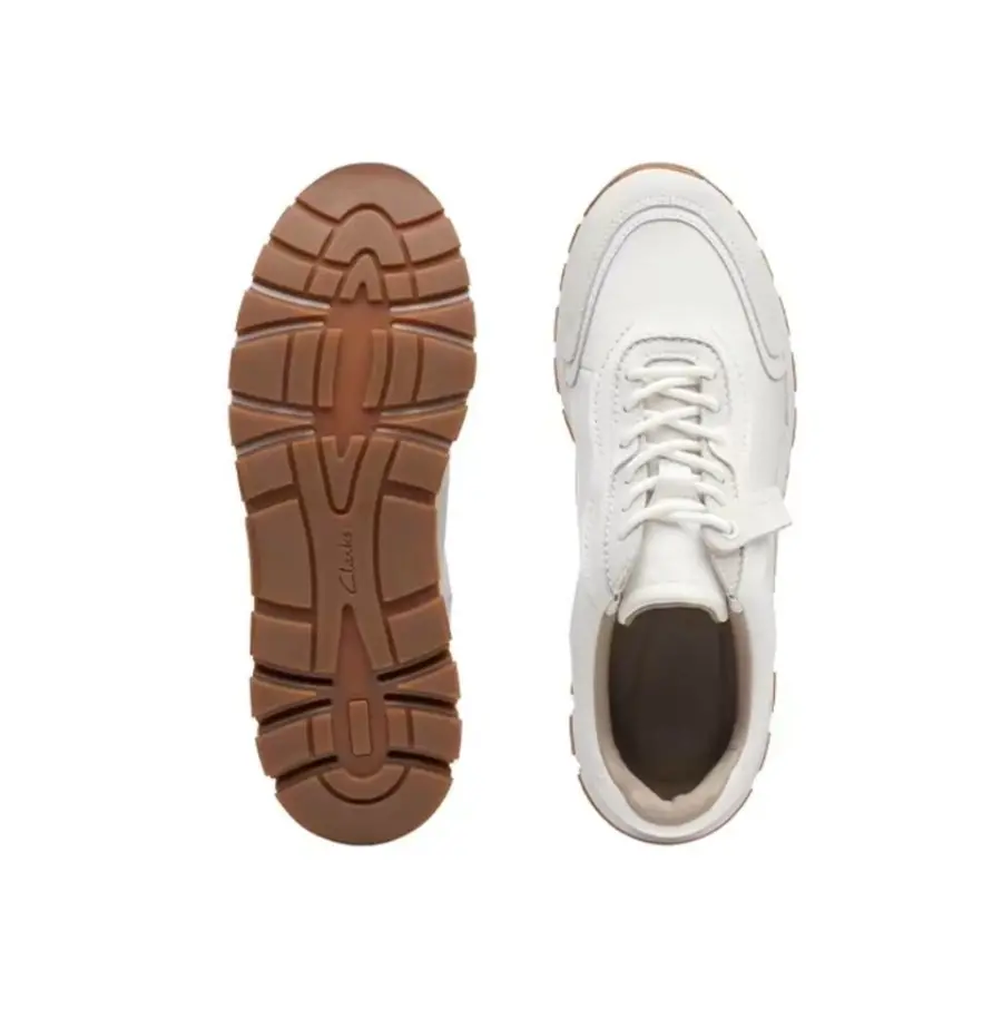 Giày Clarks Cow Leather Retro 'White' 261675217 - Ảnh 4
