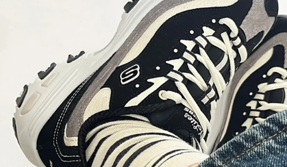 Giày Skechers D’Lites 1.0 ‘Black White’ 149906-BKNT - Ảnh 5