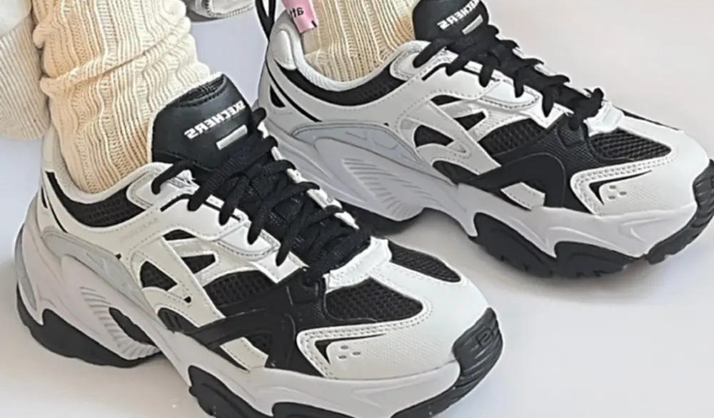 Giày Skechers D’Lites 1.0 ‘Black White’ 149906-BKNT - Ảnh 3