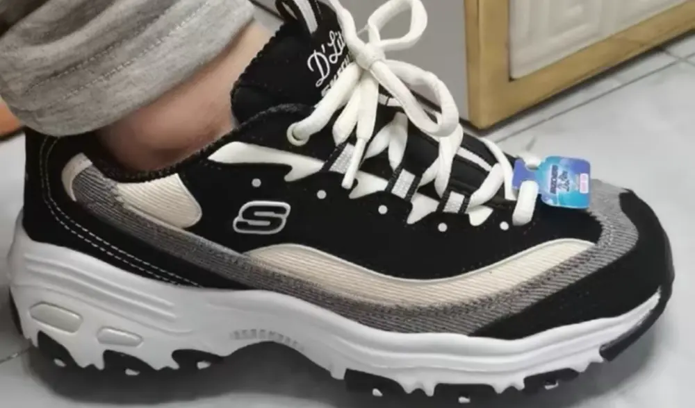 Alternative view of Giày Skechers D’Lites 1.0 ‘Black White’ 149906-BKNT