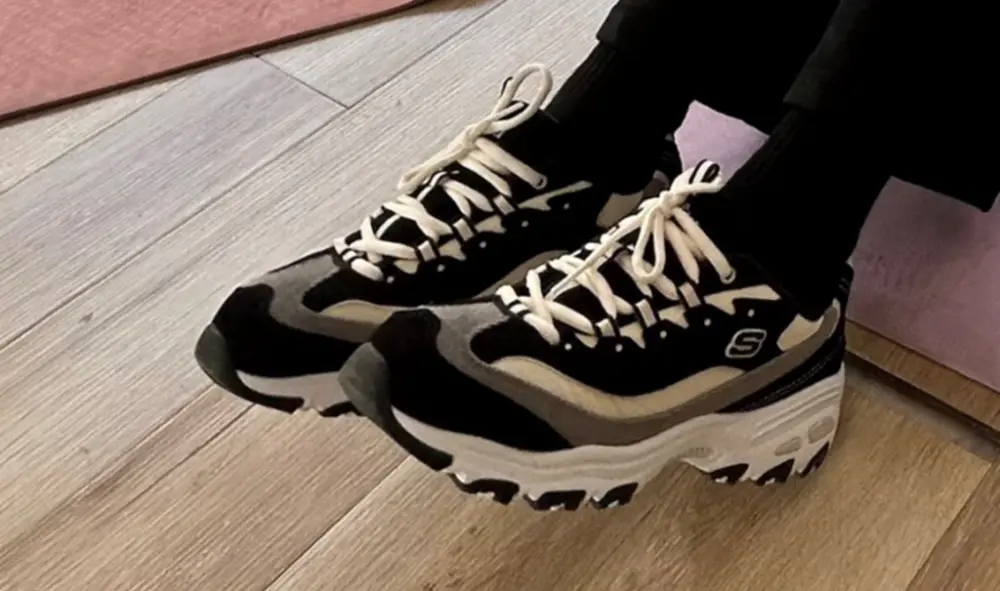 Giày Skechers D’Lites 1.0 ‘Black White’ 149906-BKNT - Ảnh 4