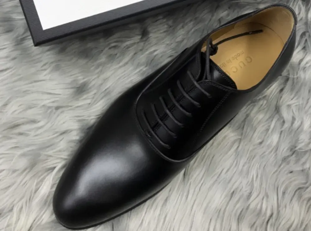 Giày Gucci Nam Lace Up ‘Black’ 64362106F001000 - Ảnh 5