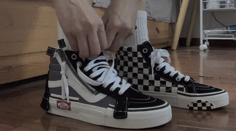 Giày Vans Sk8-Hi Reissue Cap Grey Black VN0A3WM1603 - Ảnh 5
