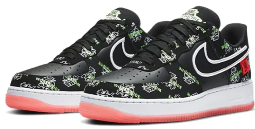 Alternative view of Giày Nike Air Force 1 '07 LV8 'Worldwide Katakana Black' DA1343-003