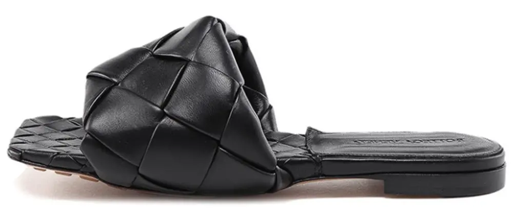 Alternative view of Dép Bottega Veneta Lido Flat Sandal ‘Black’ 608853VBSS01000