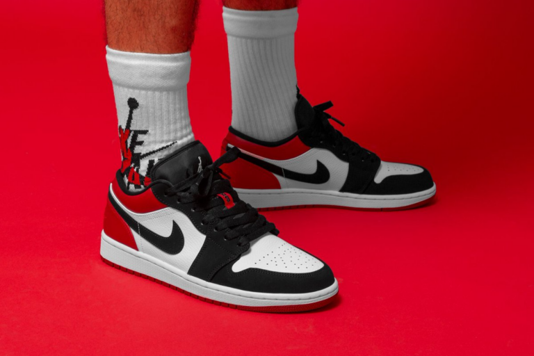 Giày Nike Air Jordan 1 Low 'Black Toe' 553558-116 - Ảnh 5