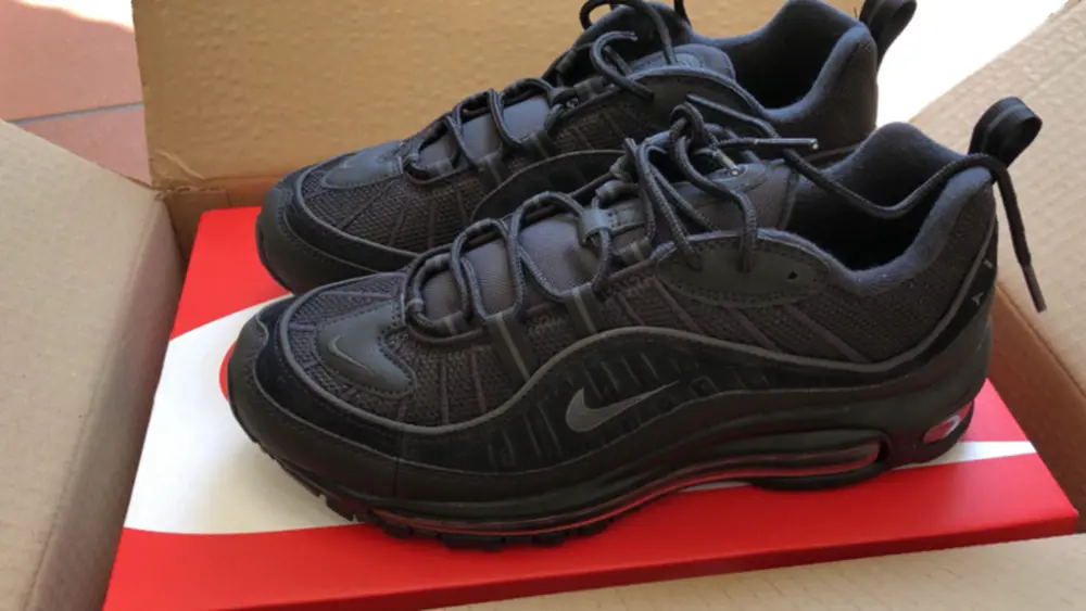 Giày Nike Supreme x Air Max 98 ‘Black’ 844694-001 - Ảnh 5