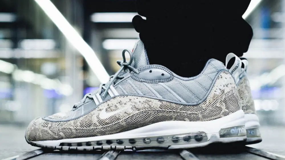 Giày Nike Supreme x Air Max 98 ‘Snakeskin’ 844694-100 - Ảnh 4