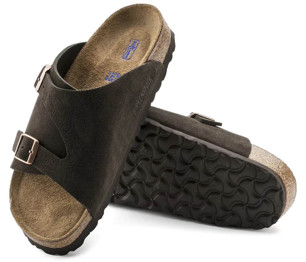 Dép Birkenstock Zurich Suede Leather Sandals Black 1025060 - Ảnh 3