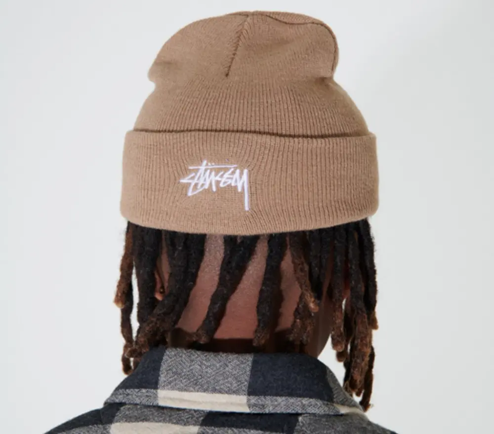 Alternative view of Mũ Stussy x Our Legacy Work Shop Yin Yang Beanie ‘Sandstone’