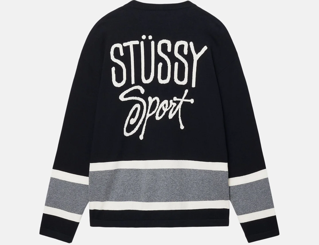 Áo Stussy FW23 HOCKEY SWEATER 'Black' - Ảnh 2