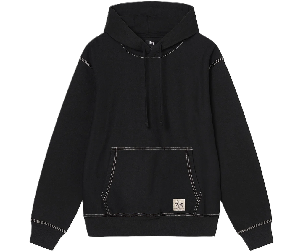 Áo Stussy Contrasting Graphic Print Fur Hooded Jacket 'Black'