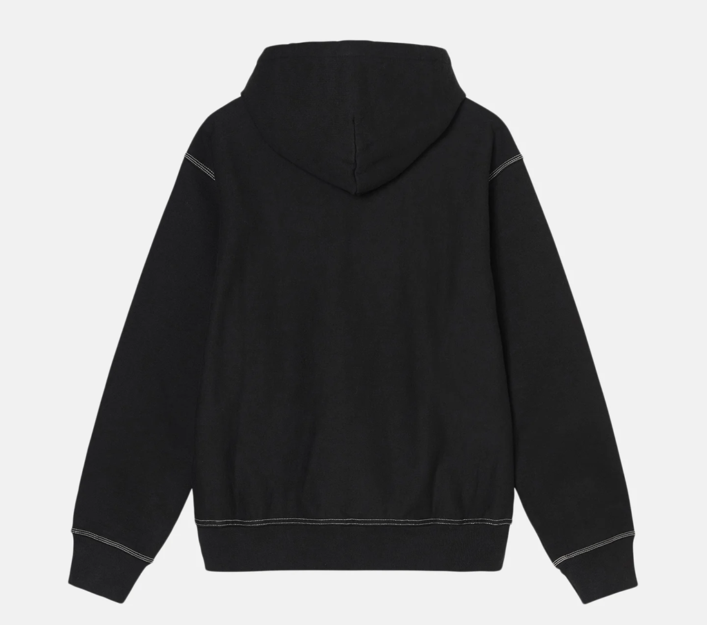 Áo Stussy Contrasting Graphic Print Fur Hooded Jacket 'Black' - Ảnh 2