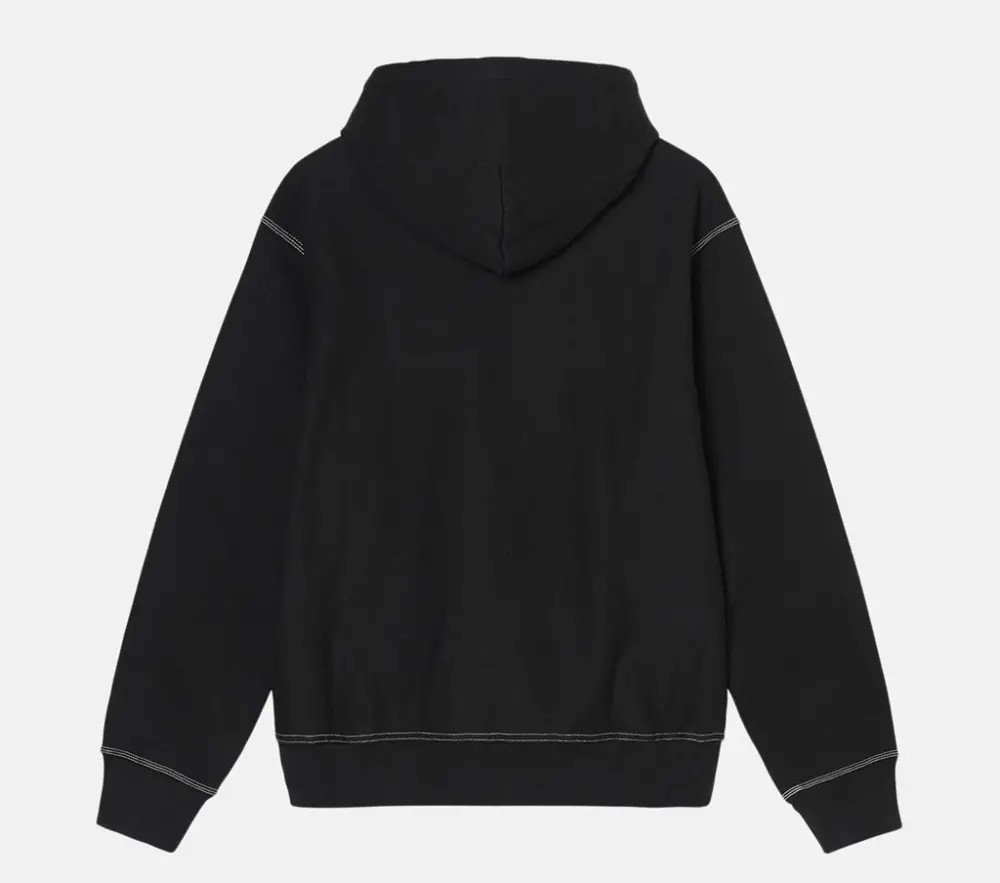 Alternative view of Áo Stussy Contrasting Graphic Print Fur Hooded Jacket 'Black'