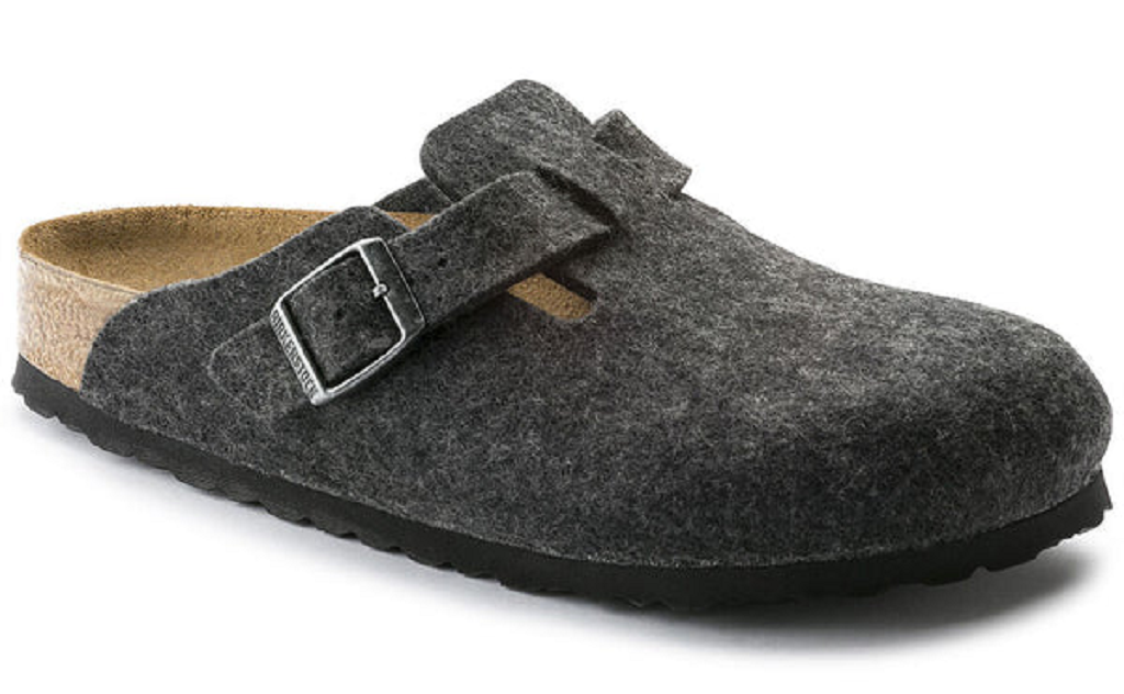 Dép Birkenstock Boston Wool Unisex Sandals - Anthracite 0160371 - Ảnh 5