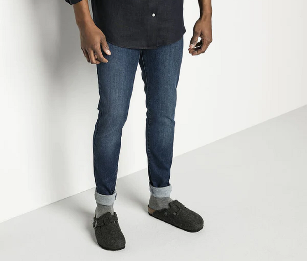 Dép Birkenstock Boston Wool Unisex Sandals - Anthracite 0160371 - Ảnh 3