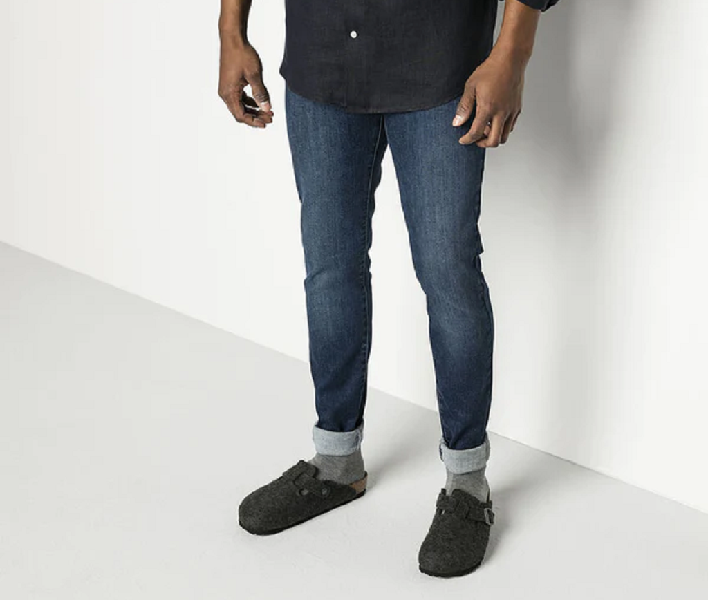 Dép Birkenstock Boston Wool Unisex Sandals - Anthracite 0160371 - Ảnh 4