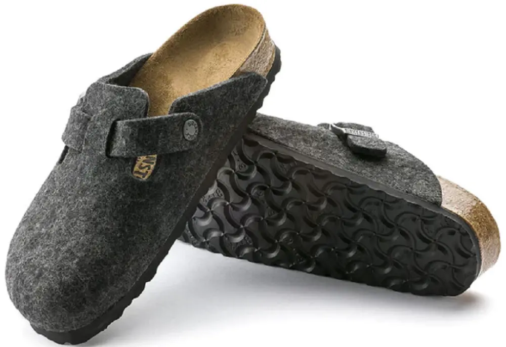 Alternative view of Dép Birkenstock Boston Wool Unisex Sandals - Anthracite 0160371