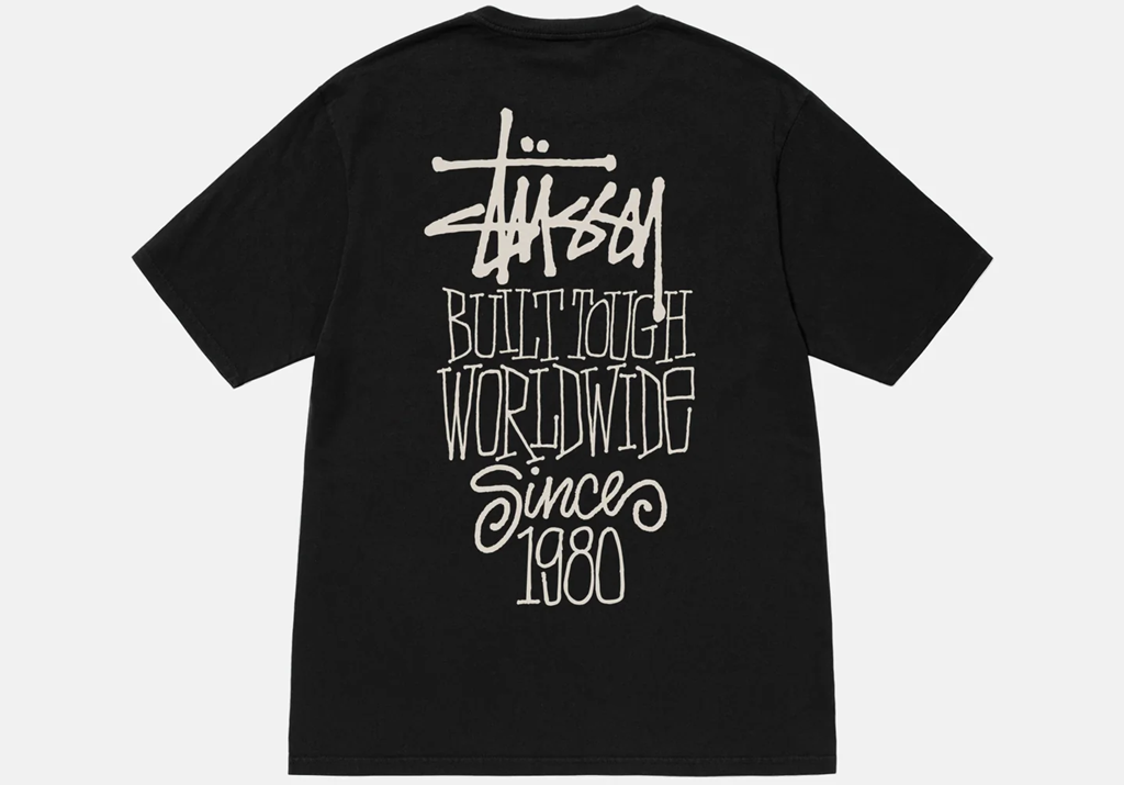 Áo Stussy FW23 BUILT TOUGH TEE PIGMENT DYED 'Black' - Ảnh 2