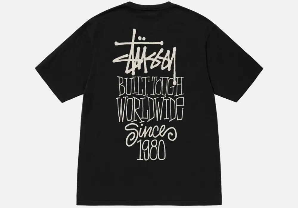 Alternative view of Áo Stussy FW23 BUILT TOUGH TEE PIGMENT DYED 'Black'