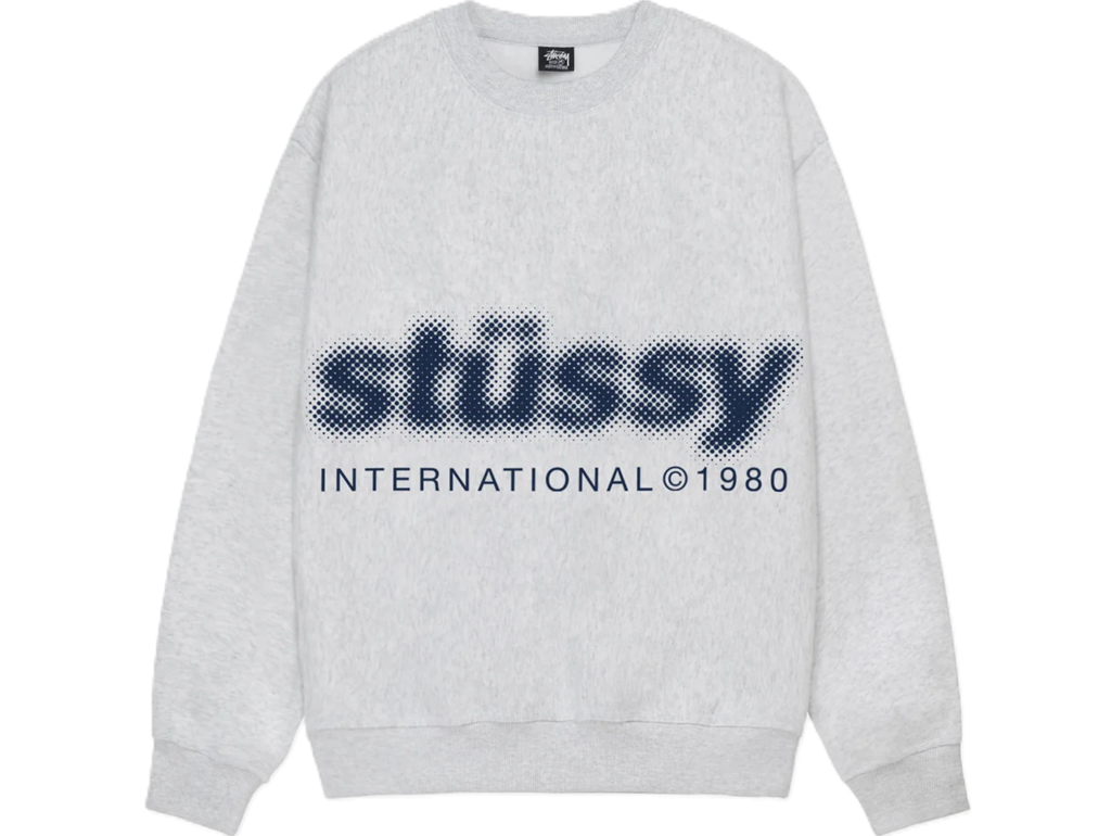 Áo Stussy FW23 BLUR CREW 'ASH HEATHER'