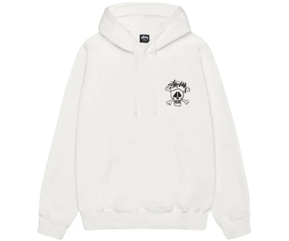 Áo Stussy FW23 SKULL & BONES PIGMENT DYED 'White'