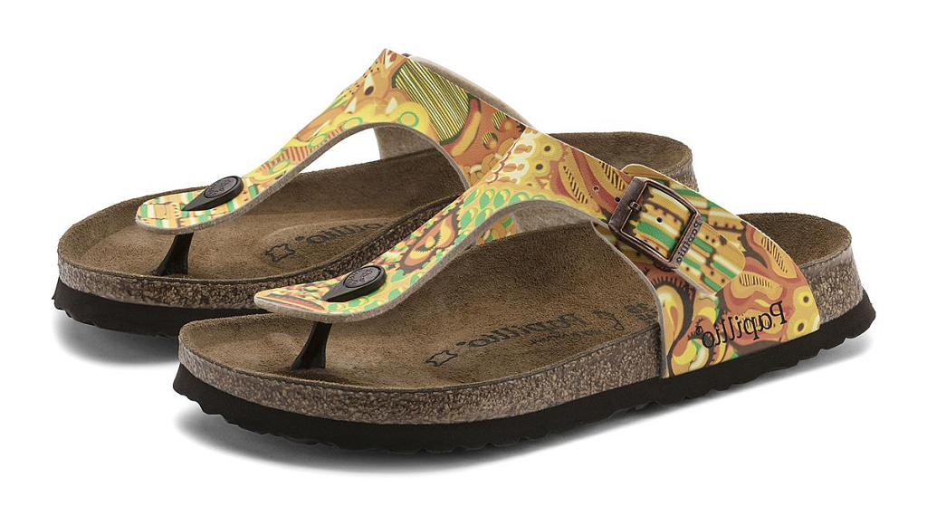 Giày Birkenstock Gizeh African Wax Gold 1005085 - Ảnh 4