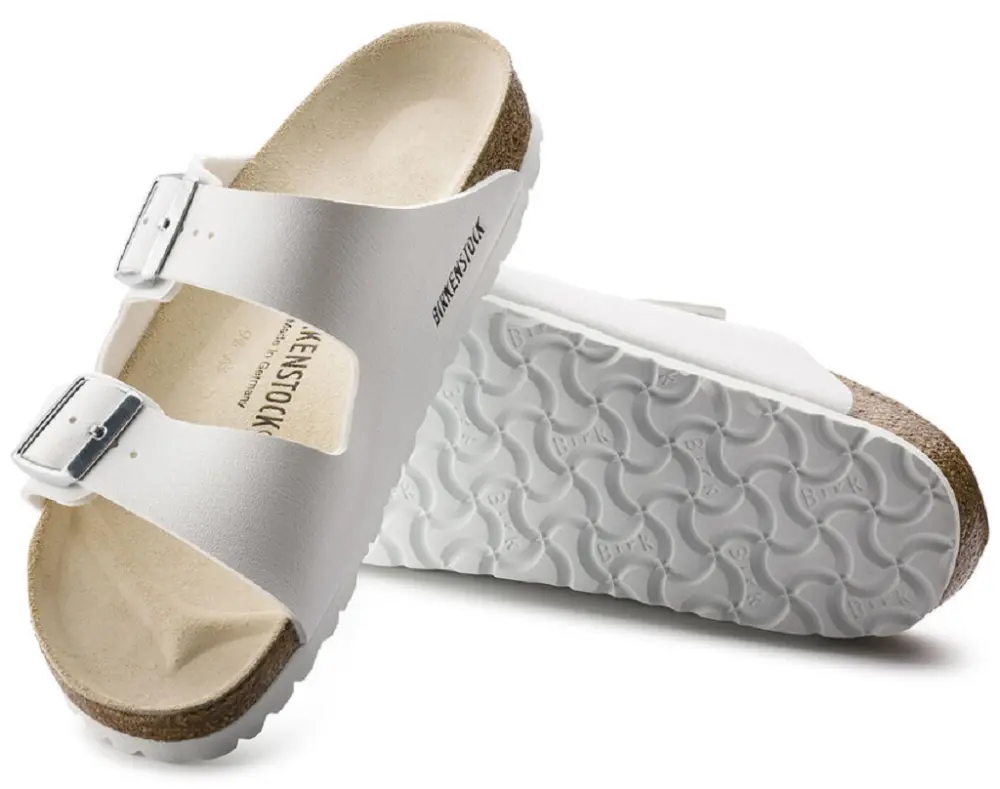 Dép Birkenstock Arizona Birko-Flor Narrow Fit White 0051733 - Ảnh 3