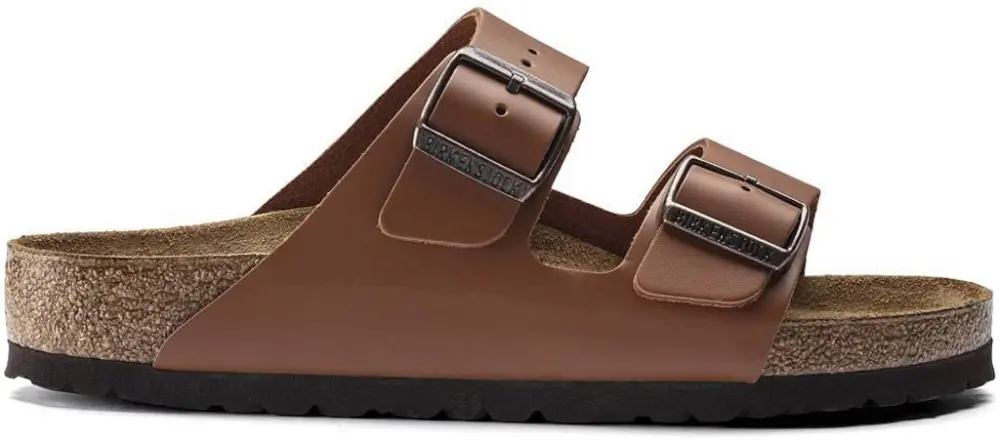 Dép Birkenstock Arizona Natural Leather Narrow Fit Brown 1019075