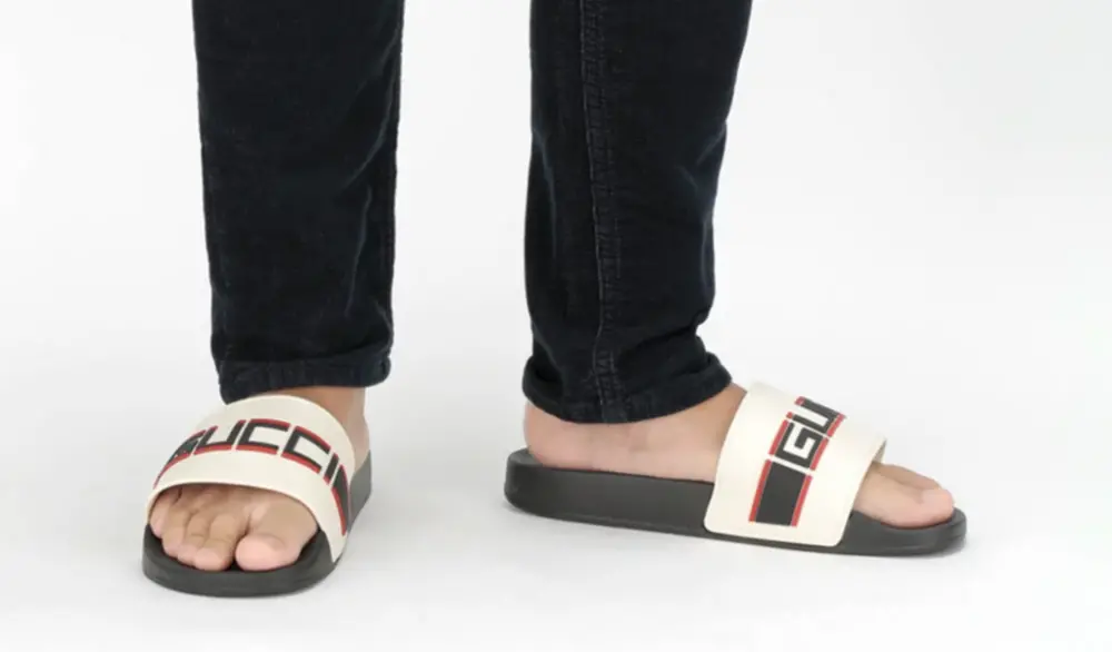 Alternative view of Dép Gucci Stripe Rubber Slide ‘Ecru’ 522884-JC200-9572