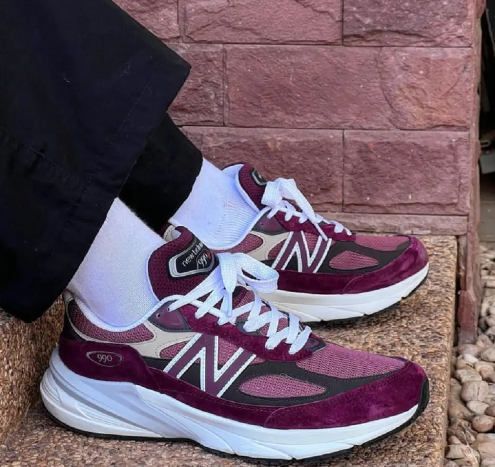 Alternative view of Giày New Balance 990v6 MiUSA Teddy Santis Burgundy Tan U990BT6