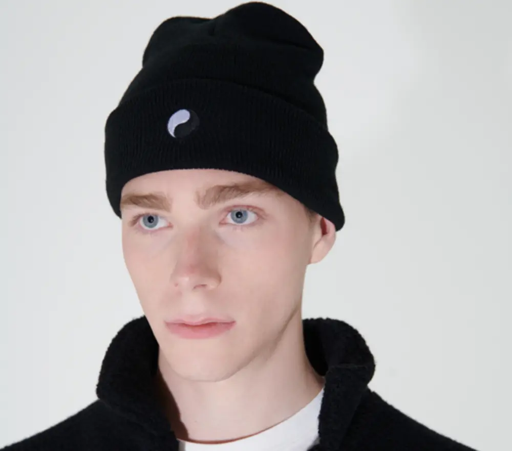 Alternative view of Mũ Stussy x Our Legacy Work Shop Yin Yang Beanie ‘Black’