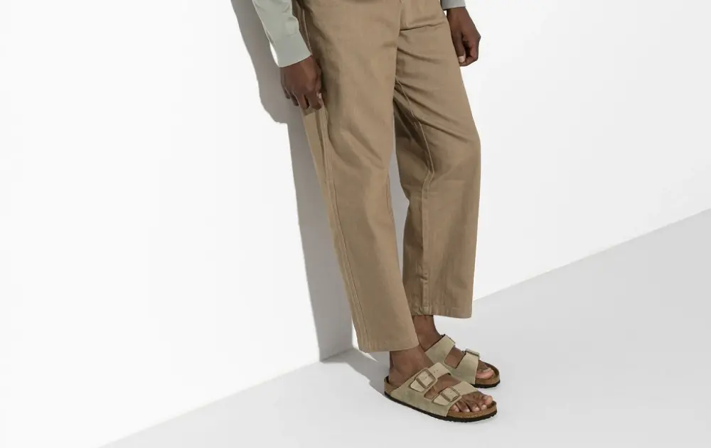Dép Birkenstock Arizona Soft Footbed Suede Leather 'Taupe' 0951301 - Ảnh 3