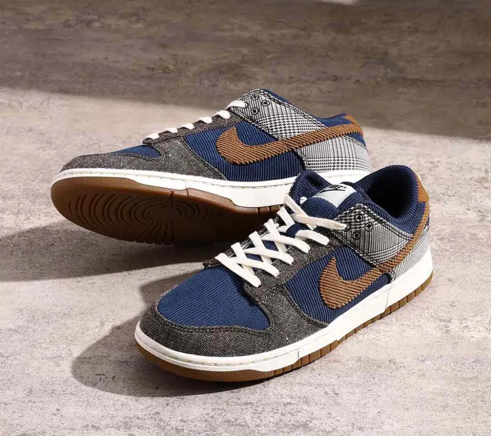 Alternative view of Giày Nike Dunk Low 'Tweed Midnight Navy Corduroy' FQ8746-410
