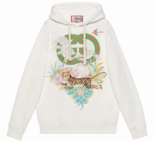 Áo Gucci Tiger Interlocking G Hooded Sweatshirt ‘Off-white’ 615061-XJD4F-9095
